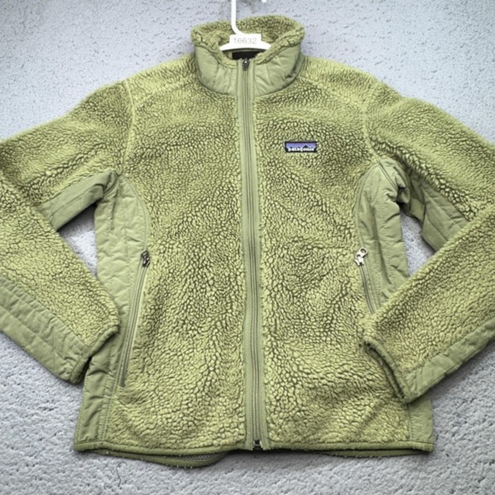 Patagonia Jacket Womens Small‎ Green Retro X Deep Fleece Full Zip Pockets 23071